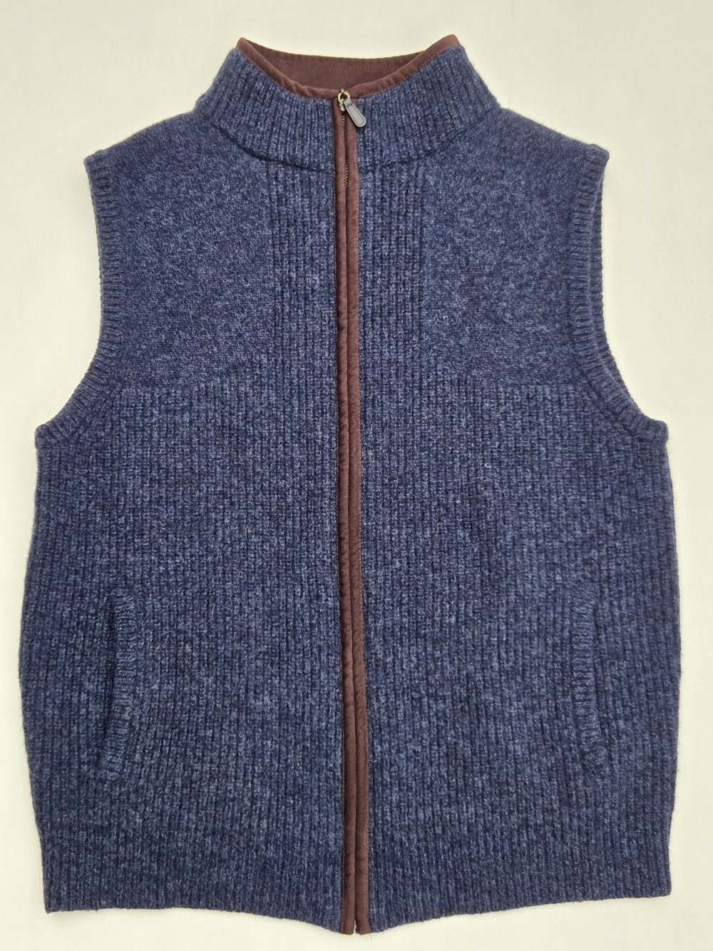 L.L.Bean Men's Waterfowl Sweater Vest Full Zip Mock Neck Size-M